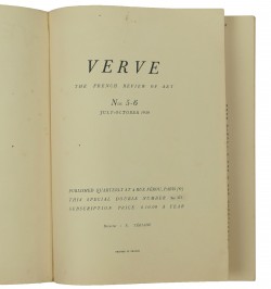 Verve. The French Review of Art. No.5-6, Vol.2. July-October 1939.