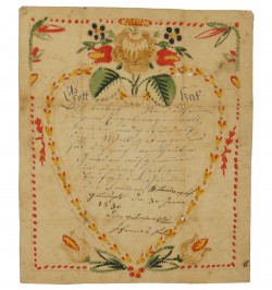 Souhaits de baptême. Schillersdorf 1830.