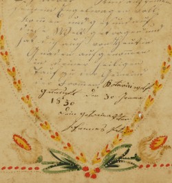 Souhaits de baptême. Schillersdorf 1830.
