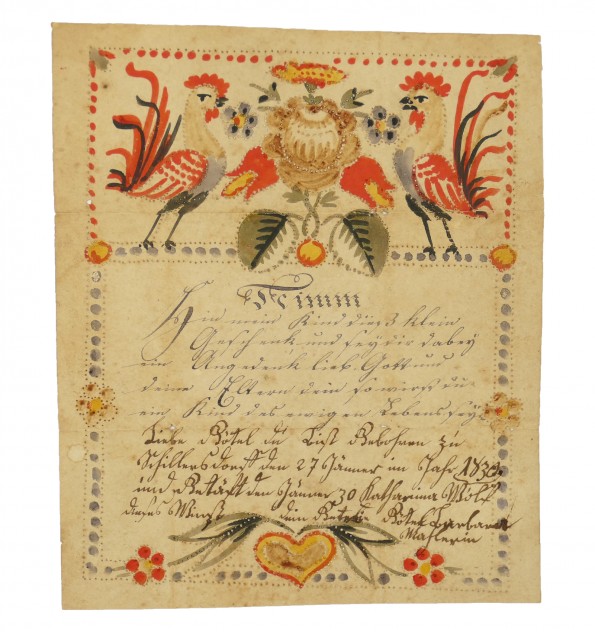 Souhaits de baptême. Schillersdorf 1830. Souhaits de baptême. Schillersdorf 1830.