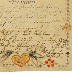 Souhaits de baptême. Schillersdorf 1830.