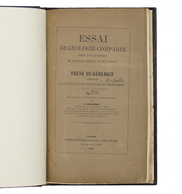 Essai de géologie comparée des Pyrénées du plateau central et des Vosges. Essai de géologie comparée des Pyrénées du plateau central et des Vosges.