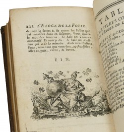 Eloge de la folie, traduit du latin d'Erasme.