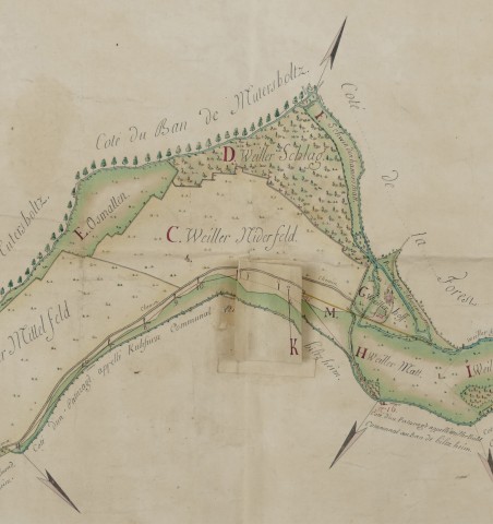 Abbaye d'Ebersmünster - Plan d'arpentage.