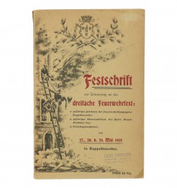 Festschrift zur Erinnerung an das dreifache Feuerwehrfest.