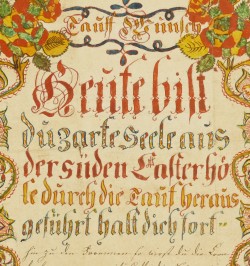 Souhait de baptême. Mittelbergheim 1820.
