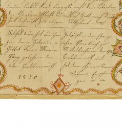 Souhait de baptême. Mittelbergheim 1820.