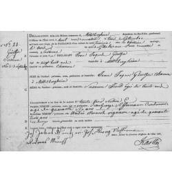 Souhait de baptême. Mittelbergheim 1820.