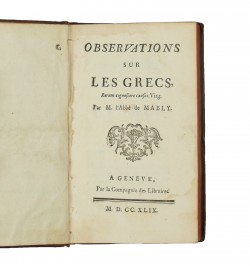 Observations sur les Grecs.