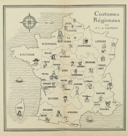 Costumes régionaux. 74 illustrations en couleurs de P. A. Leroux.