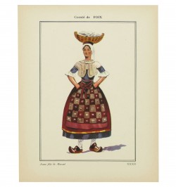 Costumes régionaux. 74 illustrations en couleurs de P. A. Leroux.