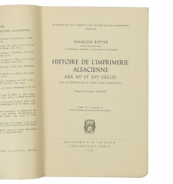 Histoire de l'imprimerie alsacienne aux XVe et XVIe siècles. Avec 91 figures dans le texte et deux hors-texte.