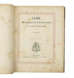 Code historique et diplomatique de la ville de Strasbourg.