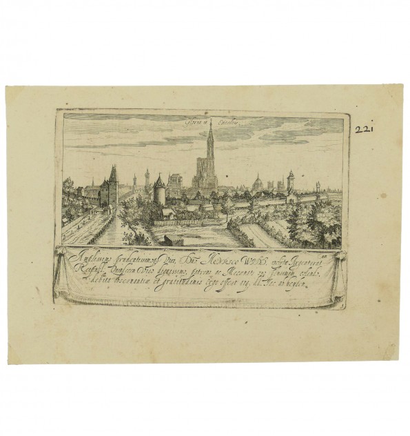 [Vue de Strasbourg] Strasburg. Gloria in excelsis.