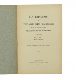L'interdiction de l'usage des cloches dans la Haute-Alsace pendant la Grande Révolution (1791-1802).