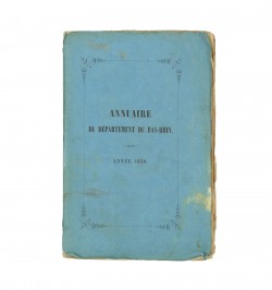Annuaire statistique, historique et administratif du département du Bas-Rhin. Année 1858.