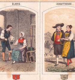 Costumes suisses des 22 cantons.