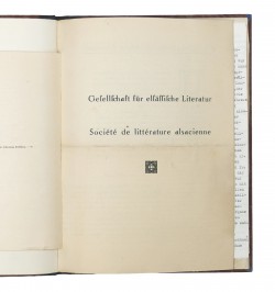 [Ensemble] Société de littérature alsacienne. Gesellschaft für elsässische Literatur.