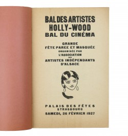Bal des artistes : Hollywood programme palais des fêtes 26 février 1927.