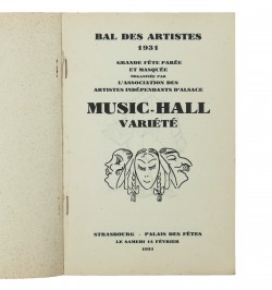 Bal des artistes : Music-hall variété programme palais des fêtes 14 février 1931.