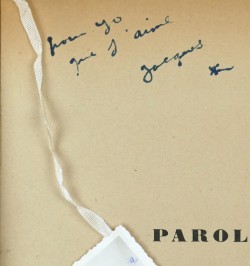 Paroles. Couverture de Brassaï.