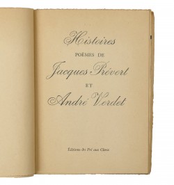 Histoires. Poèmes de Jacques Prévert et André Verdet.