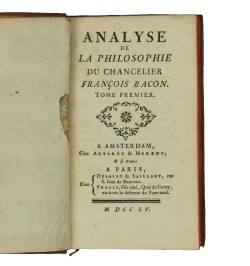 Analyse de la philosophie du chancelier François Bacon.