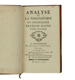 Analyse de la philosophie du chancelier François Bacon.