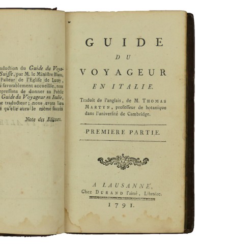 Guide du voyageur en Italie.