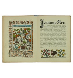Jeanne d'Arc, son histoire racontée pour la jeunesse et illustrée dans le goût du quinzième siècle par Sigismond Olesiewicz.