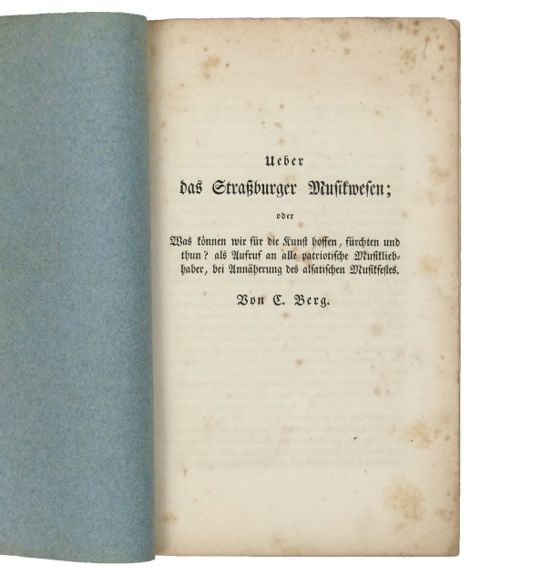 Ueber das Strassburger Musikwesen...