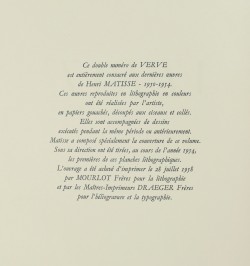 VERVE, Vol. IX, N° 35 et 36. [Henri Matisse].