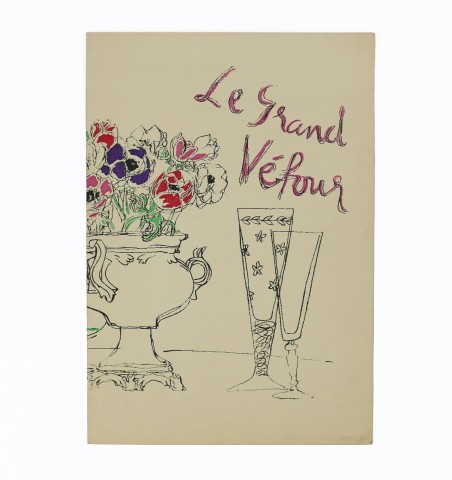 [Menu] Grand Véfour. Dessin original de Jean Cocteau.