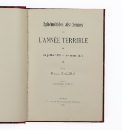 Ephémérides alsaciennes de l'année terrible.