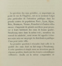 Hydrographie médicale de Strasbourg et du département du Bas-Rhin.