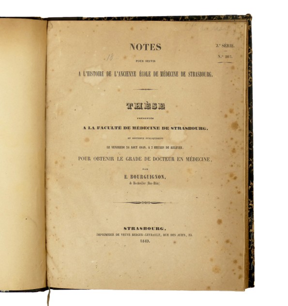 Notes pour servir à l'histoire de l'ancienne École de médecine de Strasbourg . Notes pour servir à l'histoire de l'ancienne École de médecine de Strasbourg .