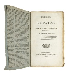 Recherches sur le patois de Franche-Comté, de Lorraine et d'Alsace.