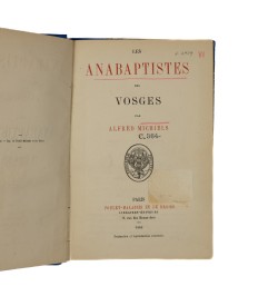 Les anabaptistes des Vosges.