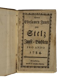 Einer Ehrsamen Zunft der Mörin Zunft-Büchlein pro Anno 1784.