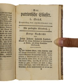 Der patriotische Elsasser, eine Wochenschrift zum Unterricht und Zeitvertreib.
