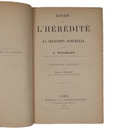 Essais sur l'hérédité et la sélection naturelle.