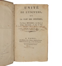 [Recueil Menassier] Unité de l'univers, ou la clef des systèmes.