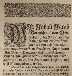 Policey Ordnung der Statt Strassburg. 1708.