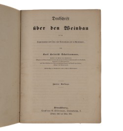 Denkschrift über der Weinbau in den Departementen des Ober- und Niederrheins und in Rheinbayern.