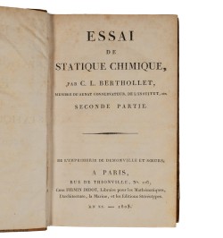 Essai de statique chimique. 2 vol.