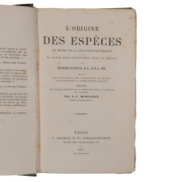L'origine des espèces au moyen de la sélection naturelle, ou la lutte pour l'existence dans la nature.