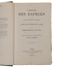 L'origine des espèces au moyen de la sélection naturelle, ou la lutte pour l'existence dans la nature.