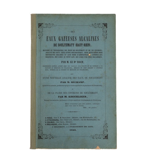 Des eaux gazeuses alcalines de Soulzmatt (Haut-Rhin). Sur les eaux de Wattwiller. Des eaux gazeuses alcalines de Soulzmatt (Haut-Rhin). Sur les eaux de Wattwiller.