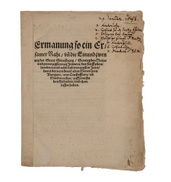 [Sanctification du dimanche] Ermanung so ein Ersamer Raht, und die Einundzwentzig der Statt Strassburg...