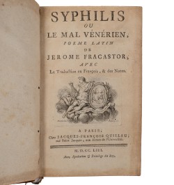 Syphilis, ou le mal vénérien, poème latin de Jérôme Fracastor, avec la traduction en français et des notes.